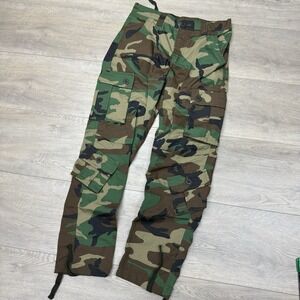 M81 Woodland Camo Ripstop Cargo Pants Sz 30 Pockets Utility Airsoft Tactical